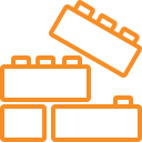 Icon of stacked building blocks